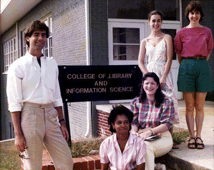 Students in front of the College sign at Booker T.